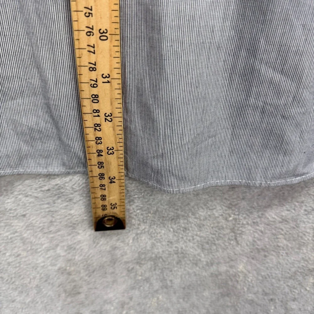 Polo Ralph Lauren Andrew‎ Shirt Mens 18 34/35 Grey Stripe Oxford Dress Retro Y2K